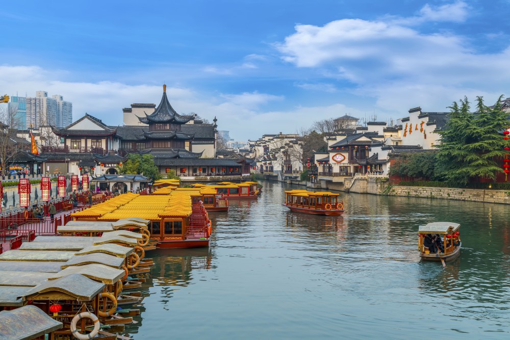 Scenic view representing Asia with traditional landscapes and landmarks